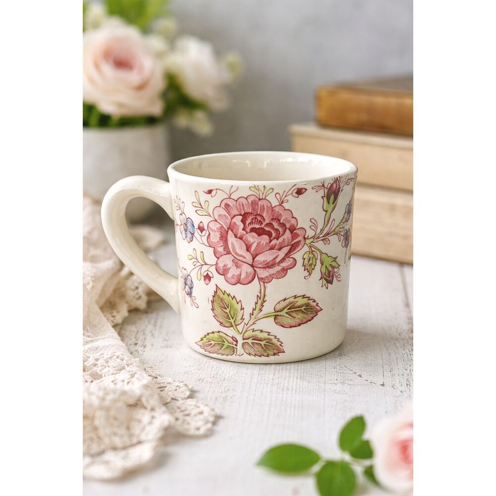 Johnson Bros Rose Chintz Mug Made in England 1950s Floral Tea Cup